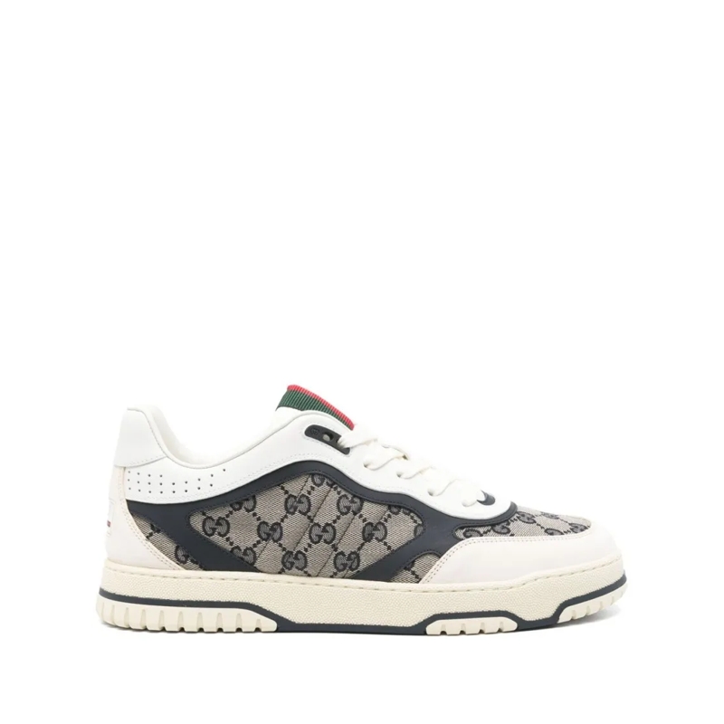 Gucci Lage-top sneaker Lace-Up Flat Sneakers With Signature Monogram Grey