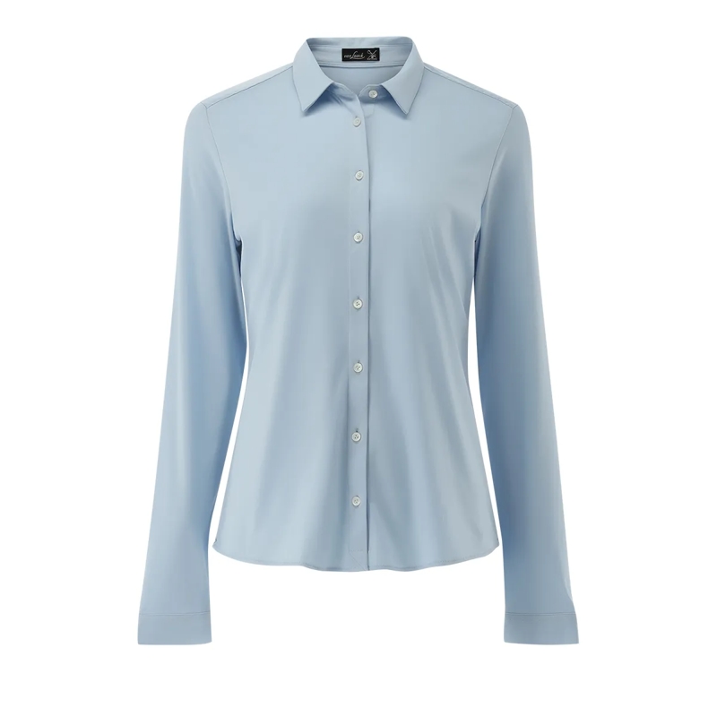 VAN LAACK Bluse Bluse Slim Fit Uni blau