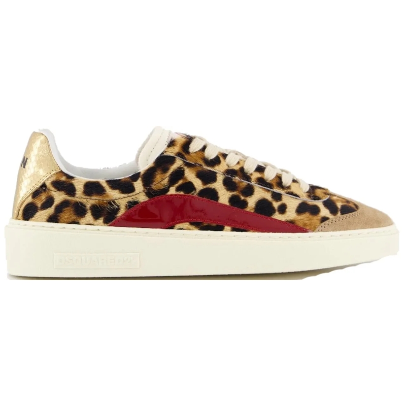 Dsquared2 Low-Top-Sneaker Dames Rider Sneaker Beige/Leo beige