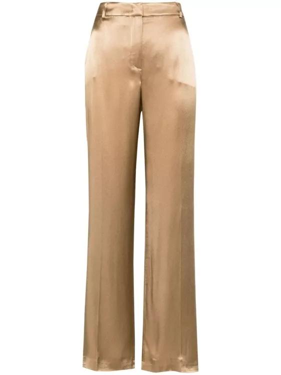 Alberta Ferretti - Golden Brown Satin Trousers - Größe 42 - brown