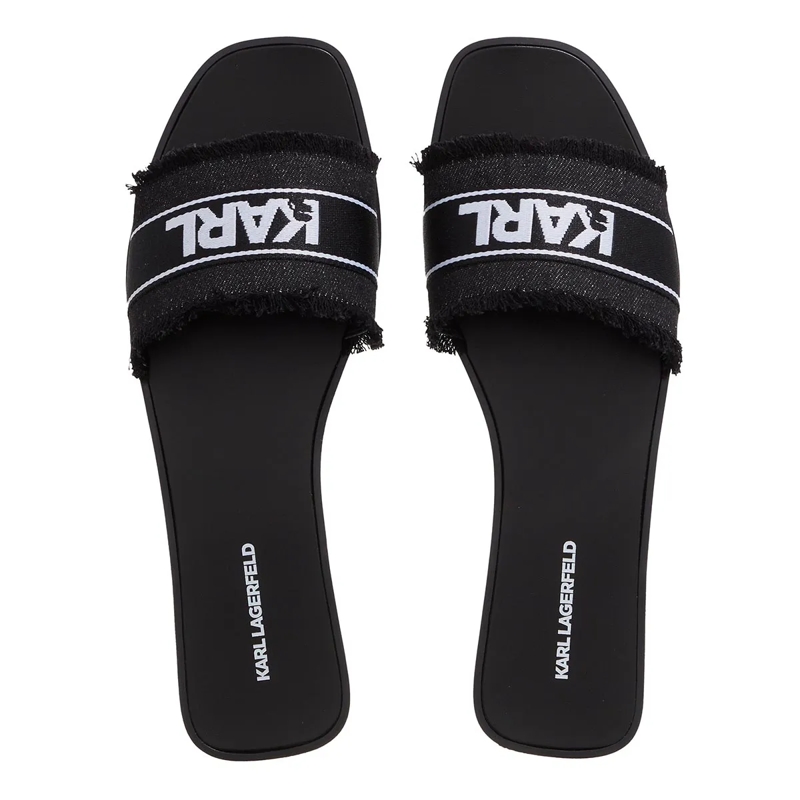 Karl Lagerfeld Slides Skoot Ii Border Slide Black Canvas(Image 6)