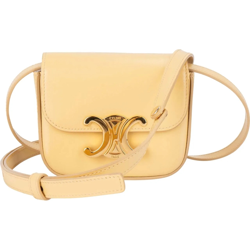Celine Schultertasche Celine Leather Mini Triomphe Crossbody Bag beige