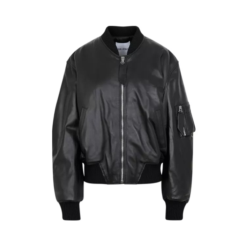 The Attico  Anja Leather Jacket Black