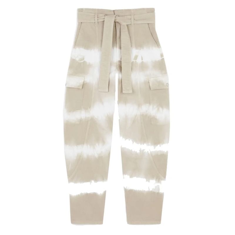 Stella McCartney Jeans Beige/White Tie-Dye High-Waisted Denim Jeans Neutrals