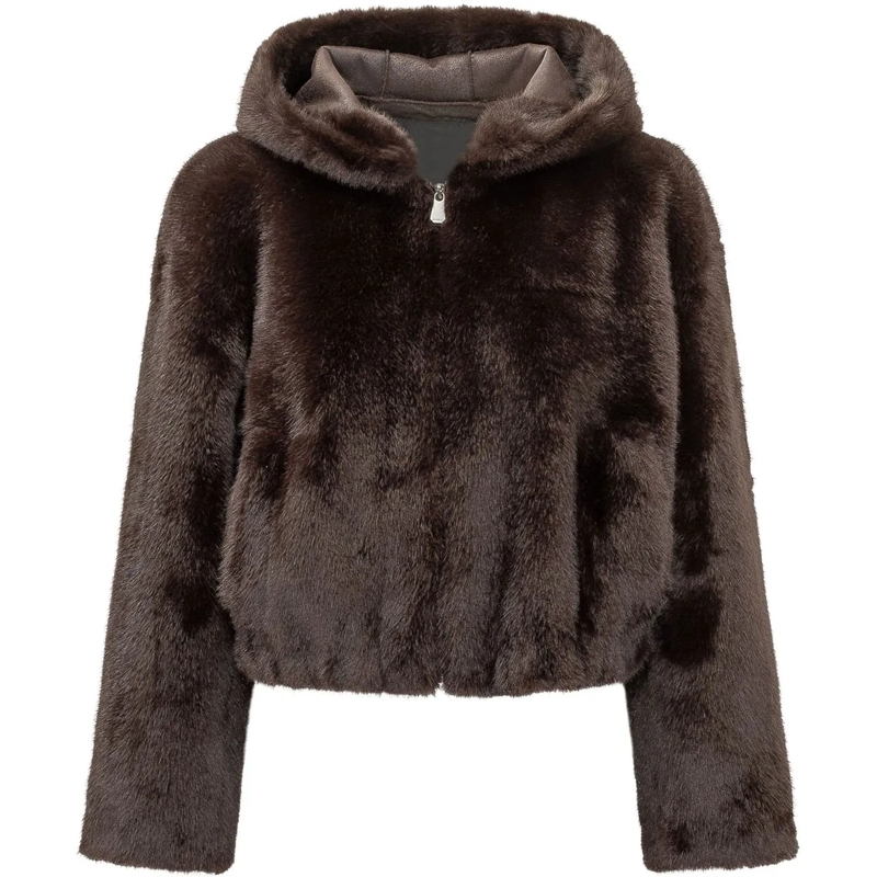 Pinko Übergangsjacke Giacca Gasteria Corta con Cappuccio braun