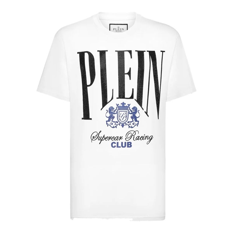 Philipp Plein T-Shirt T-Shirt Racing Mit Schmucksteinen schwarz