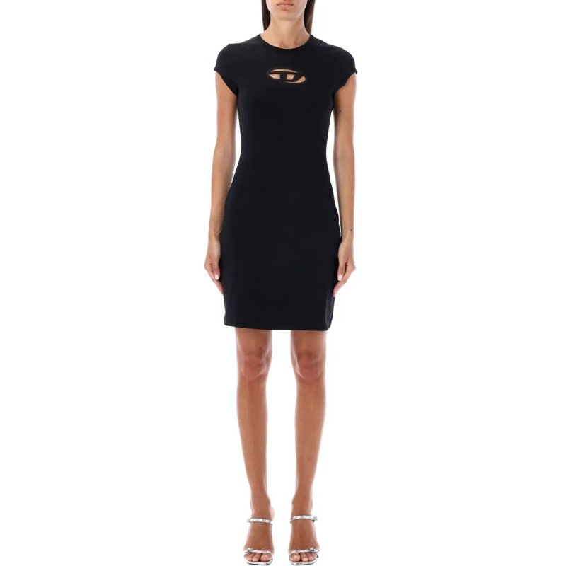 Diesel Minikleid D-Angie Mini Dress With Relaxed Fit And Iconic Log Black