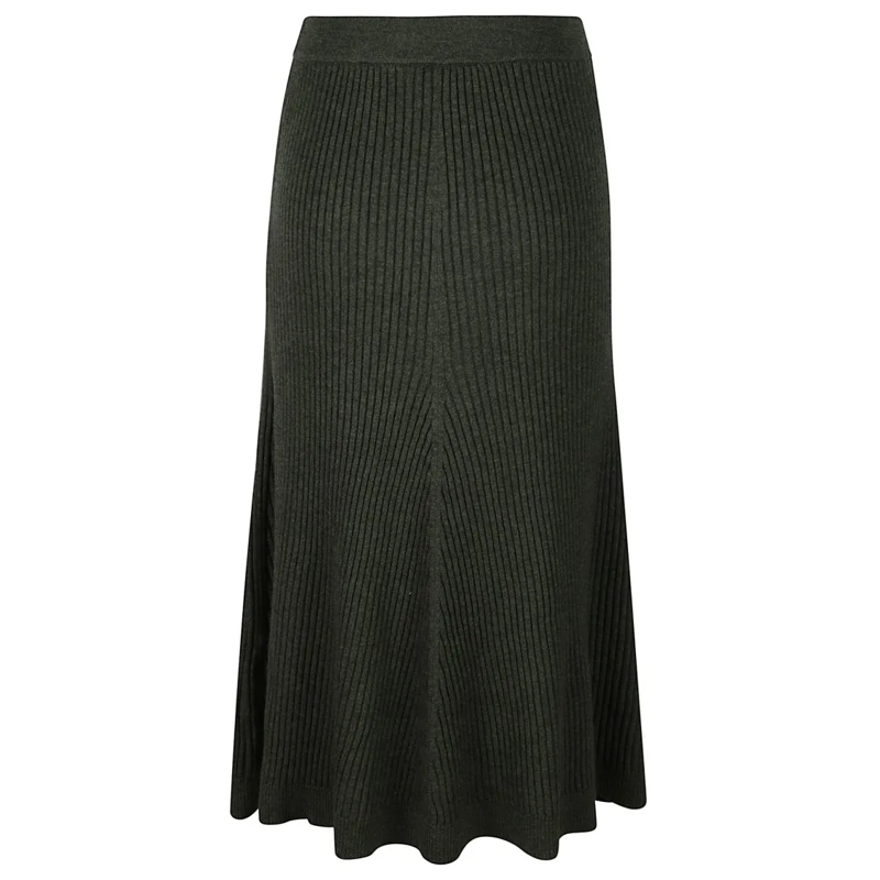Victoria Beckham Minirok Ribbed Midi Skirt Green