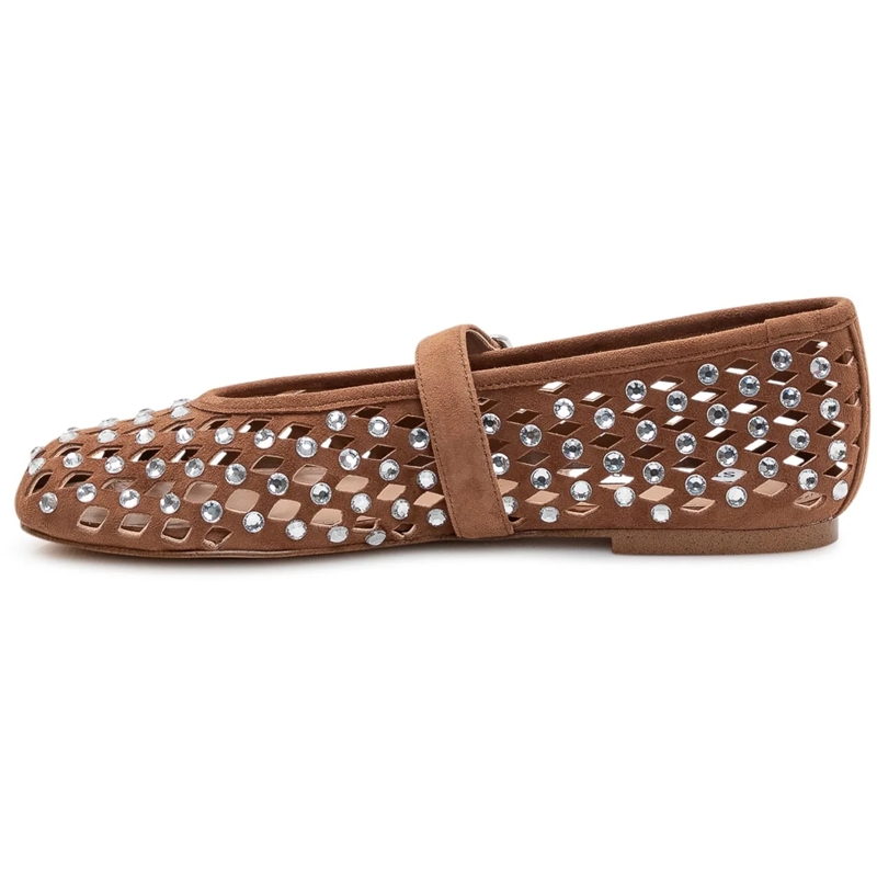 Steve Madden Ballerinas Ballerina Traforata con Strass e Cinturino beige(Image 4)