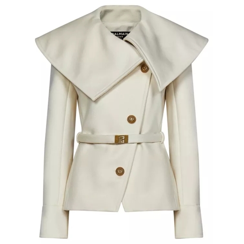 Balmain White Short Coat White 