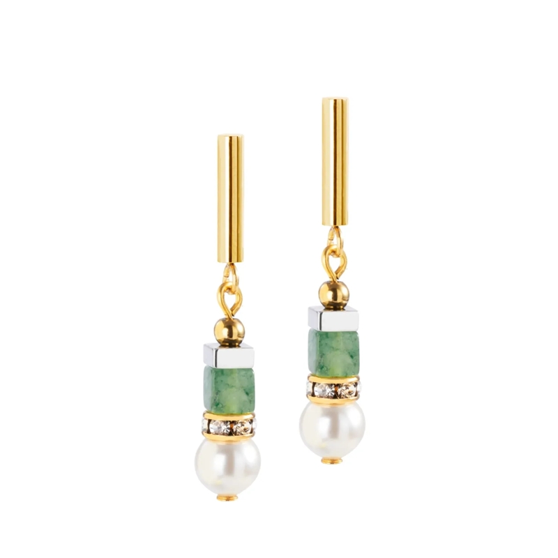 COEUR DE LION Ohrstecker Precious Fusion Offset Ohrringe grün