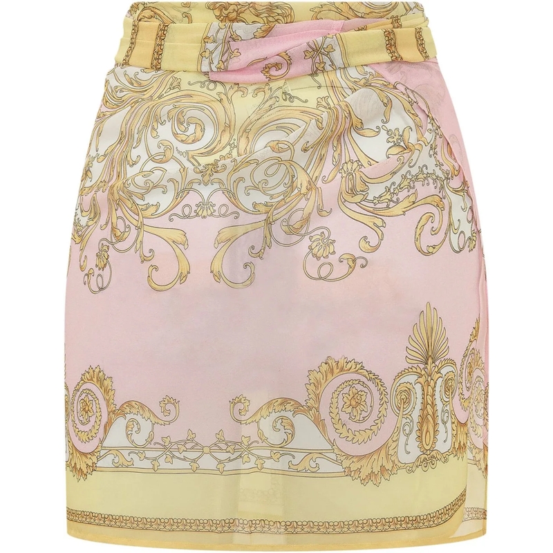Versace Minirock Pareo con Nodo e Stampa Ornamentale mehrfarbig(Image 2)