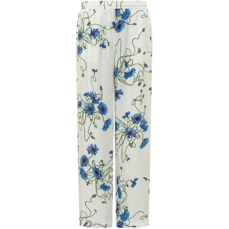 Stella McCartney Pantalon de jogging Pantalone con Stampa Floreale a Gamba Larga weiß