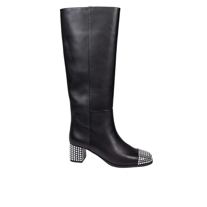 MICHAEL Michael Kors Laarzen Matilda Toe Cap Leather Boot With Studs Black
