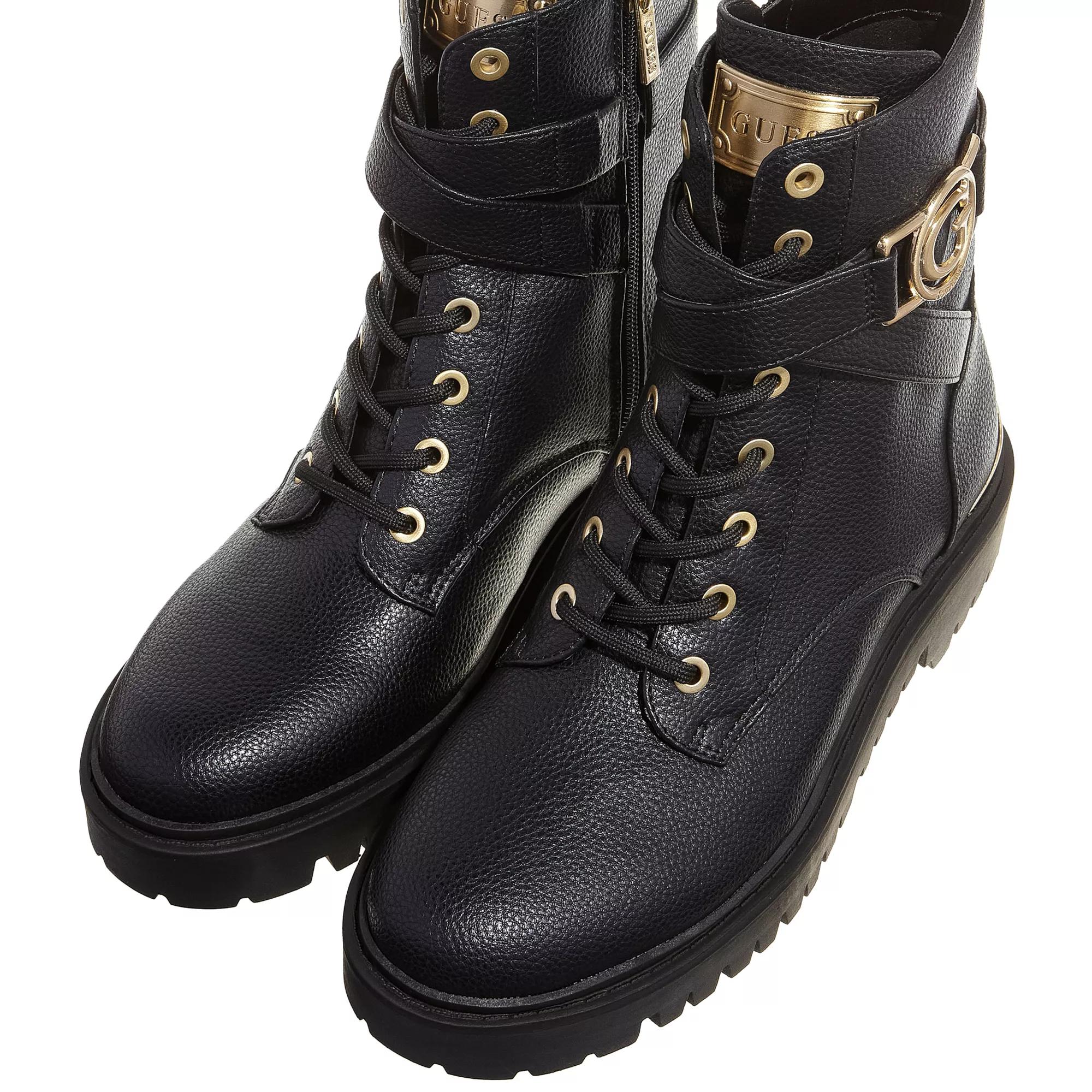 Guess black hotsell boots gold buckle