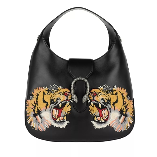 Gucci Dionysus Hobo Bag Leather Tiger Patch Black Hobo Bag