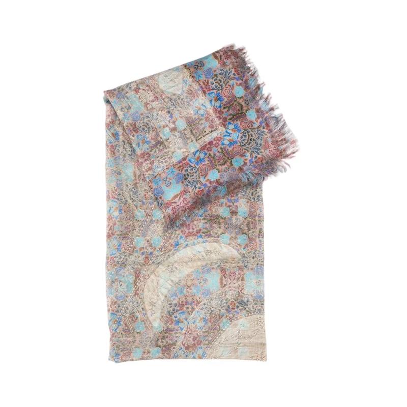 Pierre-Louis Mascia Écharpe légère Multicolor Graphic Print Silk Stole Scarf Multicolor