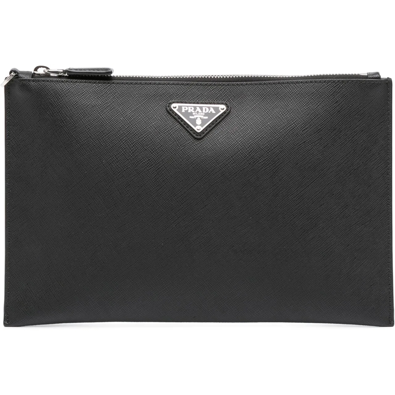 Prada Pochette Saffiano Clutch schwarz