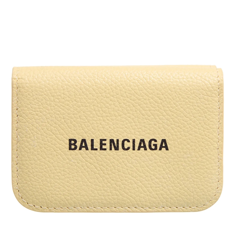 Balenciaga Tri-Fold-Portemonnaie Mini Logo Cash Wallet Butter Yellow
