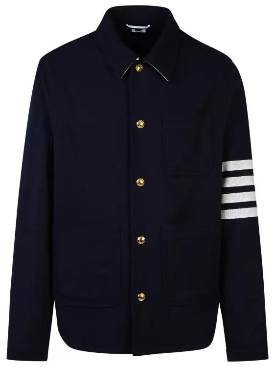 Thom Browne - %274 Bar%27 Navy Wool Blend Jacket - Größe 3 - blue