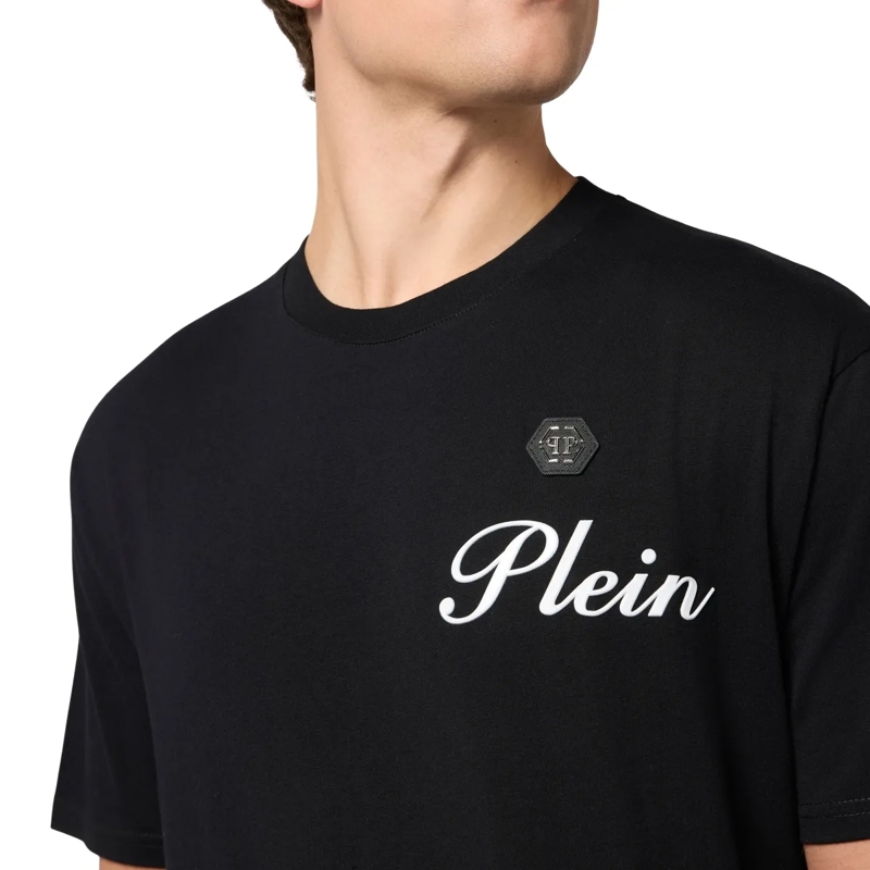 Philipp Plein T-Shirt Round Neck T-Shirt Embossed Signature schwarz(Image 5)