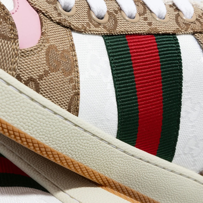 Gucci Low-Top-Sneaker Sneaker Screener Beige / White / Red(Image 5)