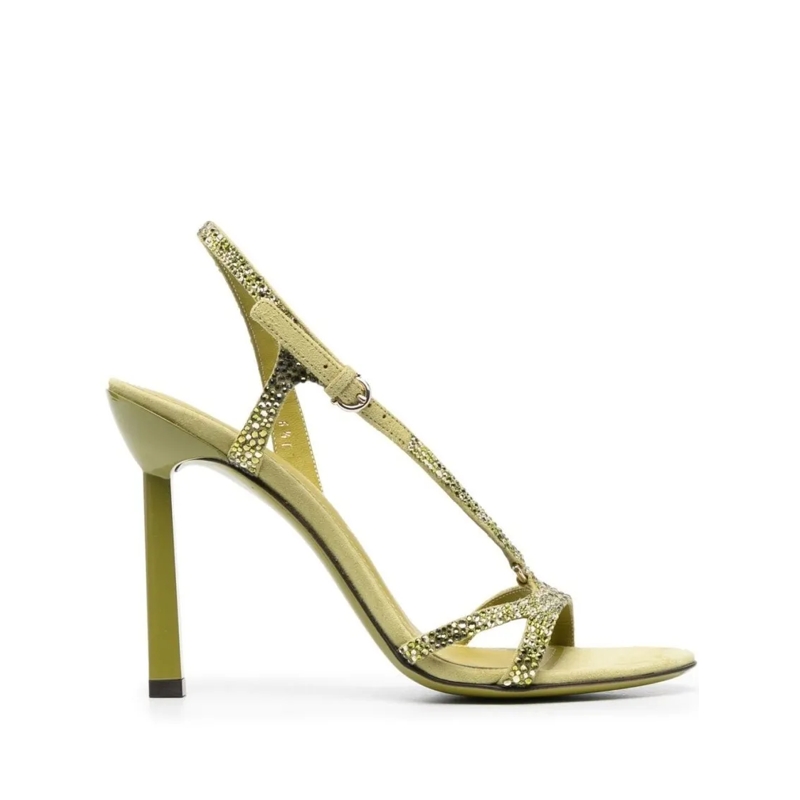 Salvatore Ferragamo Sandales Rhinestone-Embellished Calf Leather Sandals Brown