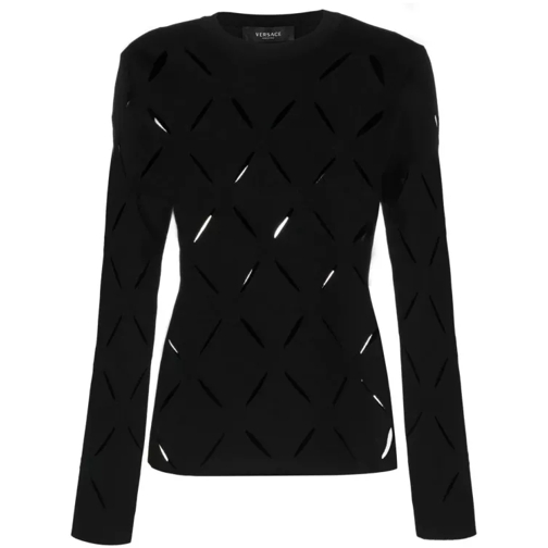 Versace Black Medusa Slashed Sweater Black 