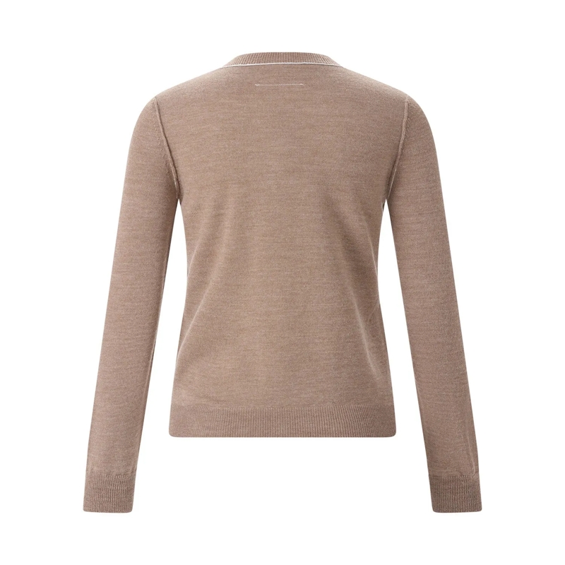 MM6 Maison Margiela T-Shirt Strickpullover mit Schurwolle braun(Image 2)
