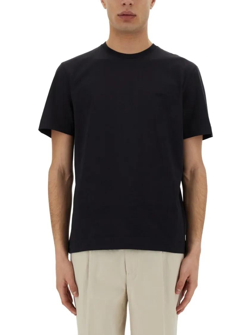 Thumbnail - Zegna - Classic Black Cotton T-Shirt - Größe 50 - blau