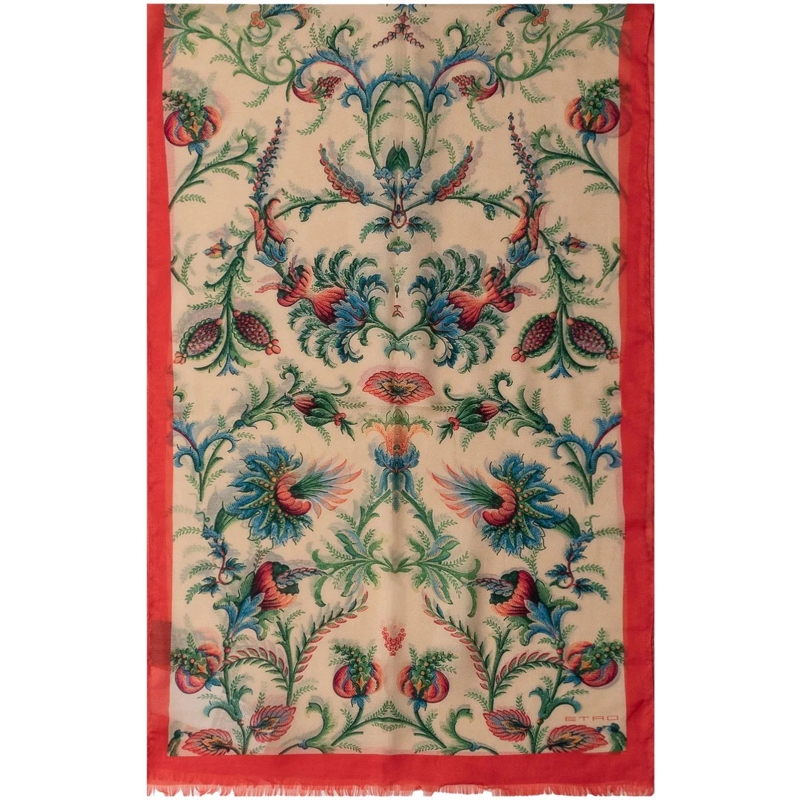 Etro Wollschal Sciarpa con motivo ornamentale multicolore mehrfarbig