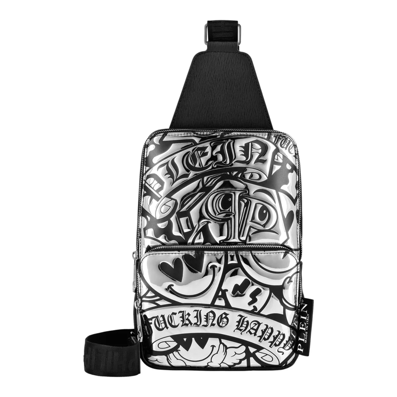 Philipp Plein Schultertasche Umhängetasche Smile silber