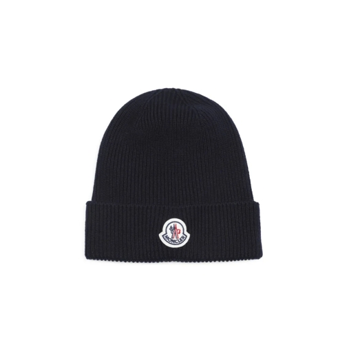 Moncler Hoed Wool Beanie Blue