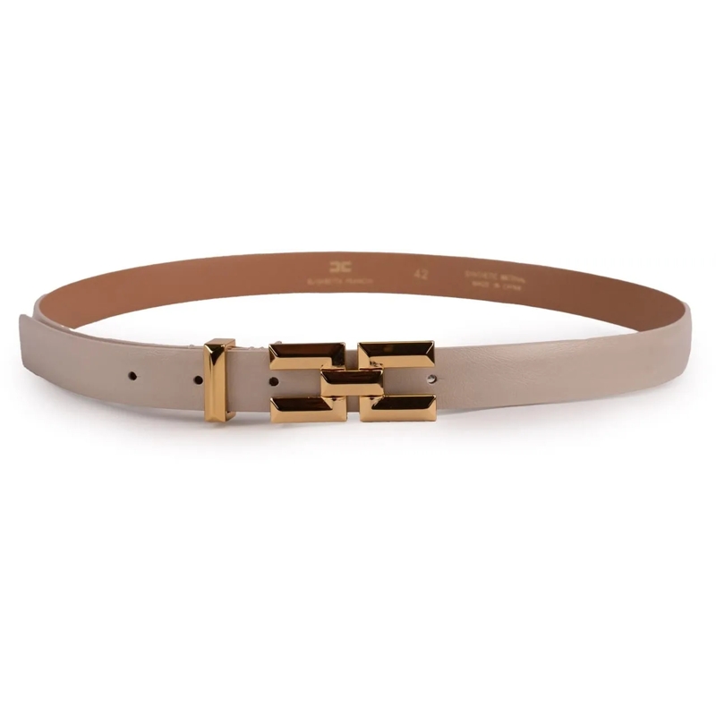 Elisabetta Franchi Ceinture en cuir Belts Burro beige