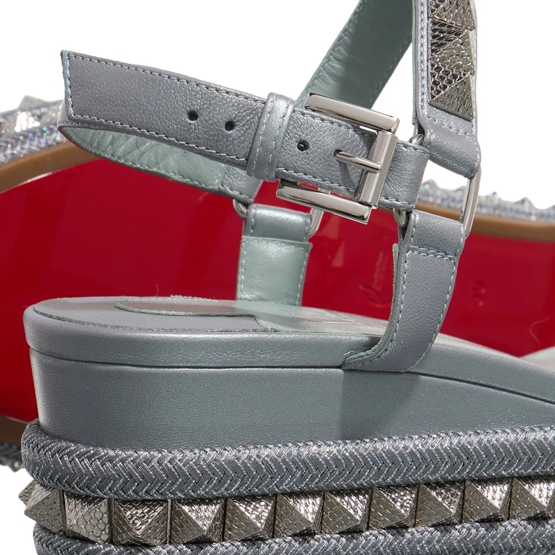 Christian Louboutin Sandaletten mit Absatz Pyrackou Espadrilles 60mm Manuka(Image 5)