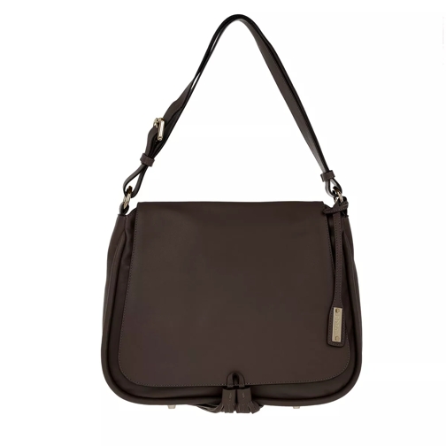 Abro Velvet Medium Handbag Dark Brown Satchel