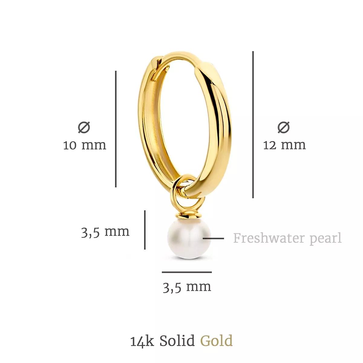 Thumbnail - Isabel Bernard Ohrringe - Belleville Luna 14 karat hoop earrings with freshw - Gr. unisize - in Gold - für Damen
