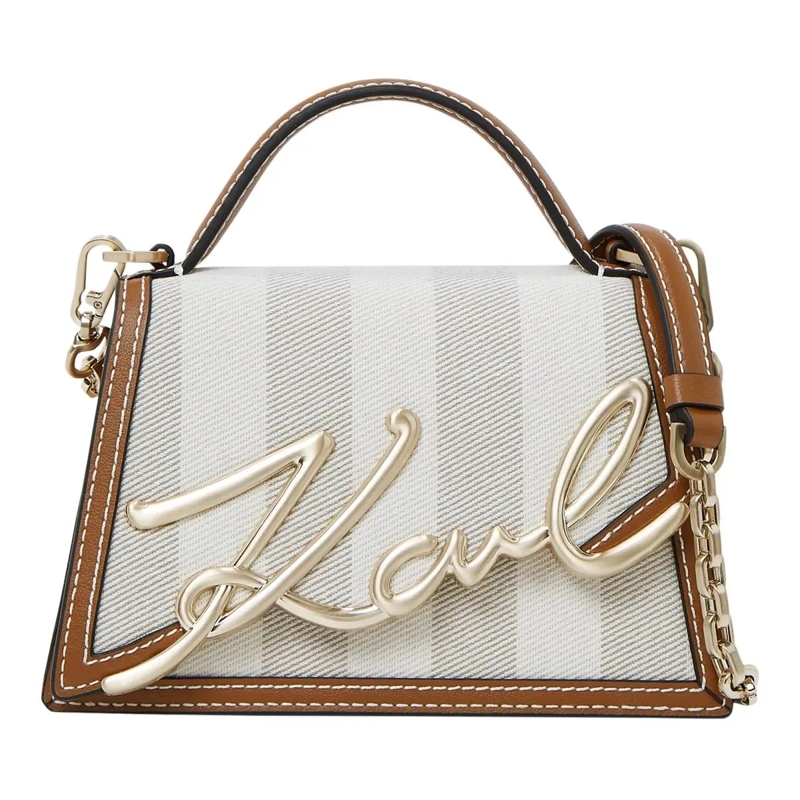 Karl Lagerfeld Crossbody Bag SIGNATURE STRIPED Umhängetasche beige
