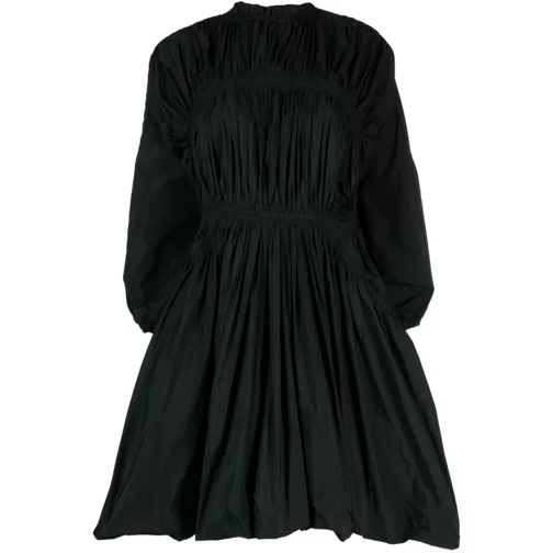 Jil Sander Pleated Black Mini Dress Black 