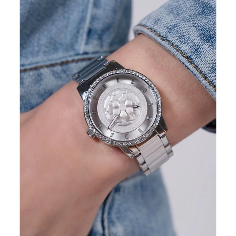 Guess Quarzuhr Quarz-Analoguhr Petal silber(Image 5)