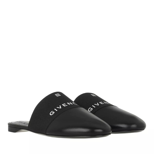 Givenchy Signature Logo Flat Mules Leather Black Slip-ins