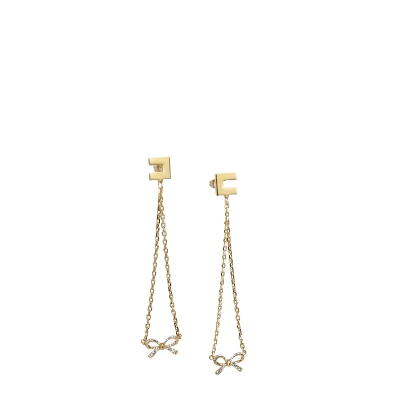 Elisabetta Franchi Boucles d'oreilles à tige Earrings With Bow Gold
