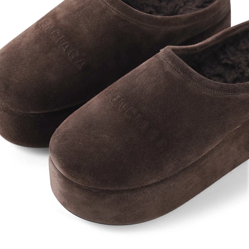 Balenciaga Schoenen Slipper aus Leder braun(Image 4)