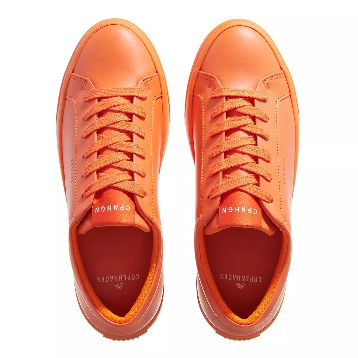 Orange on sale leather sneakers