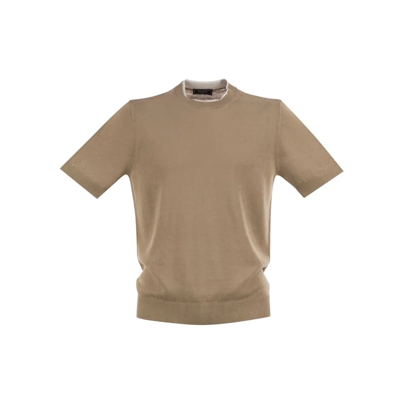 Peserico T-shirt T-Shirt In Linen And Cotton Yarn Brown