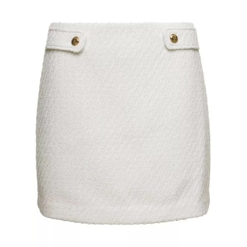 MICHAEL Michael Kors White Mini-Skirt With Golden And Branded Buttons I White 