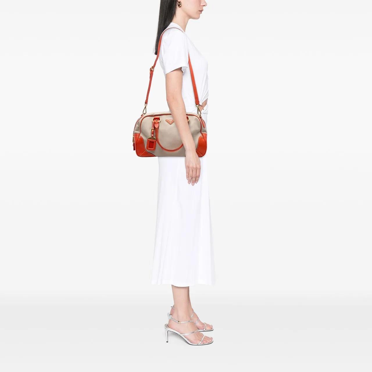 Thumbnail - Prada Hobo Bags - Cinghial Trimmed Canvas Canapa Satchel - Gr. unisize - in Braun - für Damen