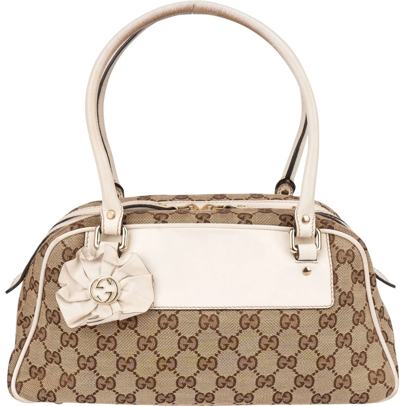 Gucci Schultertasche Gucci GG Monogram Flower Handbag braun