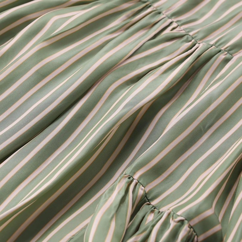 Dries Van Noten Minikleid Gestreiftes Midikleid Denvo grün(Image 4)