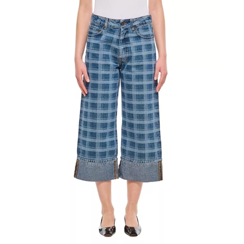 Molly Goddard  Leo Capri Denim Pants Blue